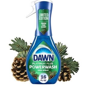 Limited Edition New Dawn Powerwash Spray Dish Soap Fresh Pine 16 Fl Oz Platinum
